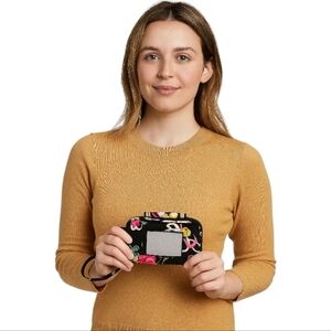 Vera Bradley Multicolor Floral Quilted Cotton Wristlet W/ ID Window & Card Slots